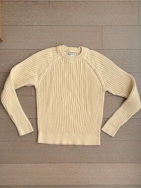 Yellow Frank & Oak Ribbed Pullover Sweater